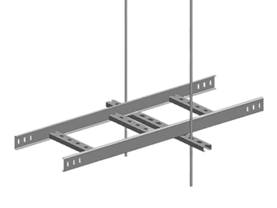 Straight bracket for ladder cable tray ceiling hoisting